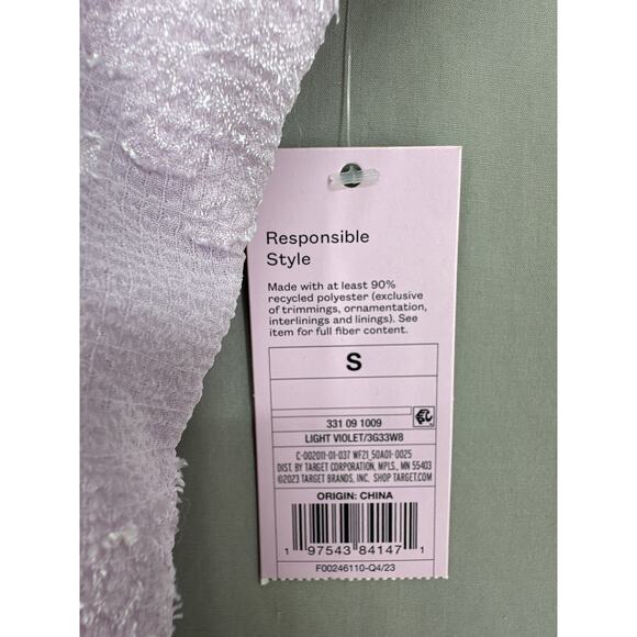 Wild Fable Dress Womens Small Purple Mini Lavender Pastel Tiered Milkmaid Boho - Picture 5 of 8